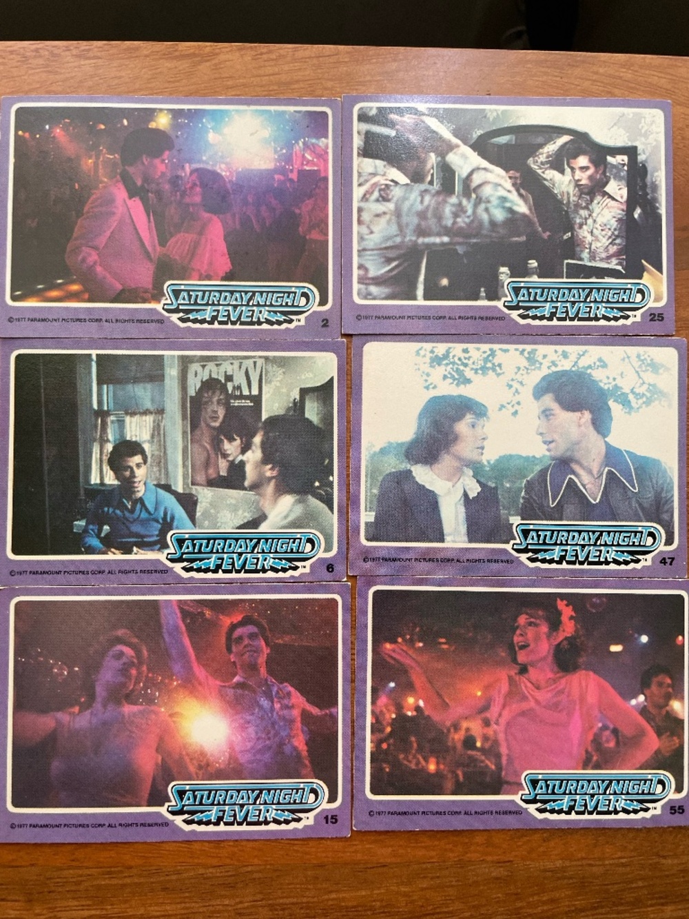 Vtg 1977 Saturday Night Fever Trading Cards lot of 6